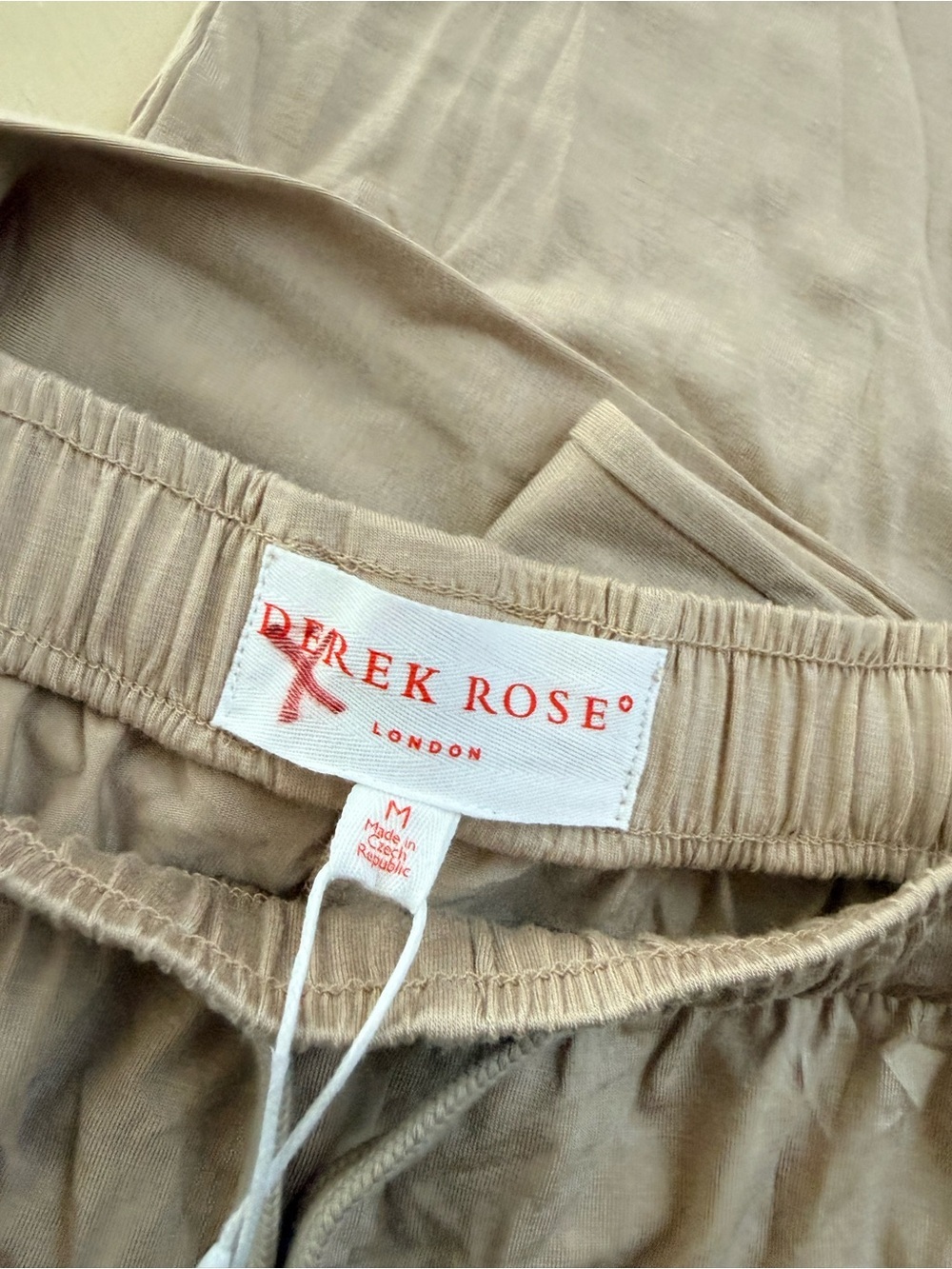 Derek Rose Relaxed Drawstring Joggers in Taupe - Picture 3 of 5